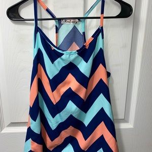 neon chevron-print tank
